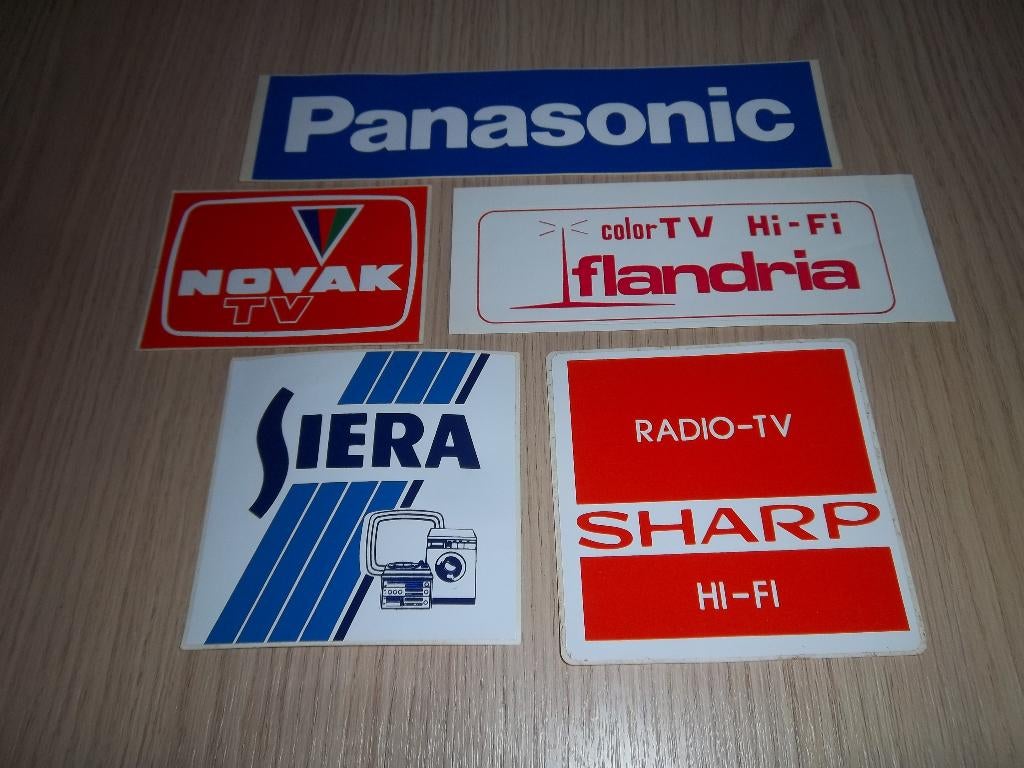 Radio – TV – HI-FI – 5 verschillende stickers, Enlèvement ou Envoi, Neuf, Cinéma, Télévision ou Audiovisuel
