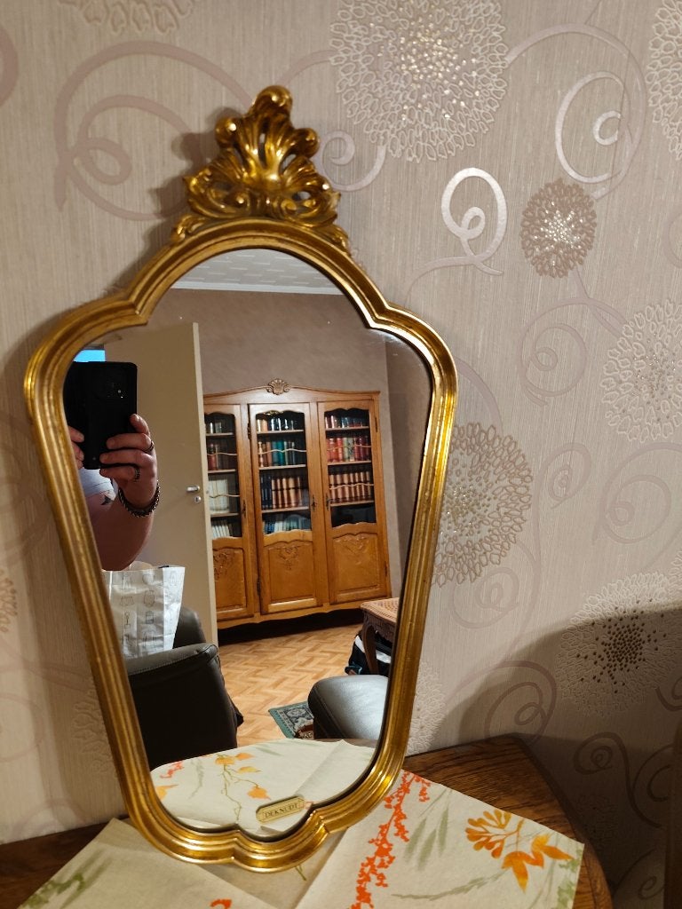 miroir vintage deknudt, Enlèvement ou Envoi, Ovale, Moins de 50 cm, Moins de 100 cm