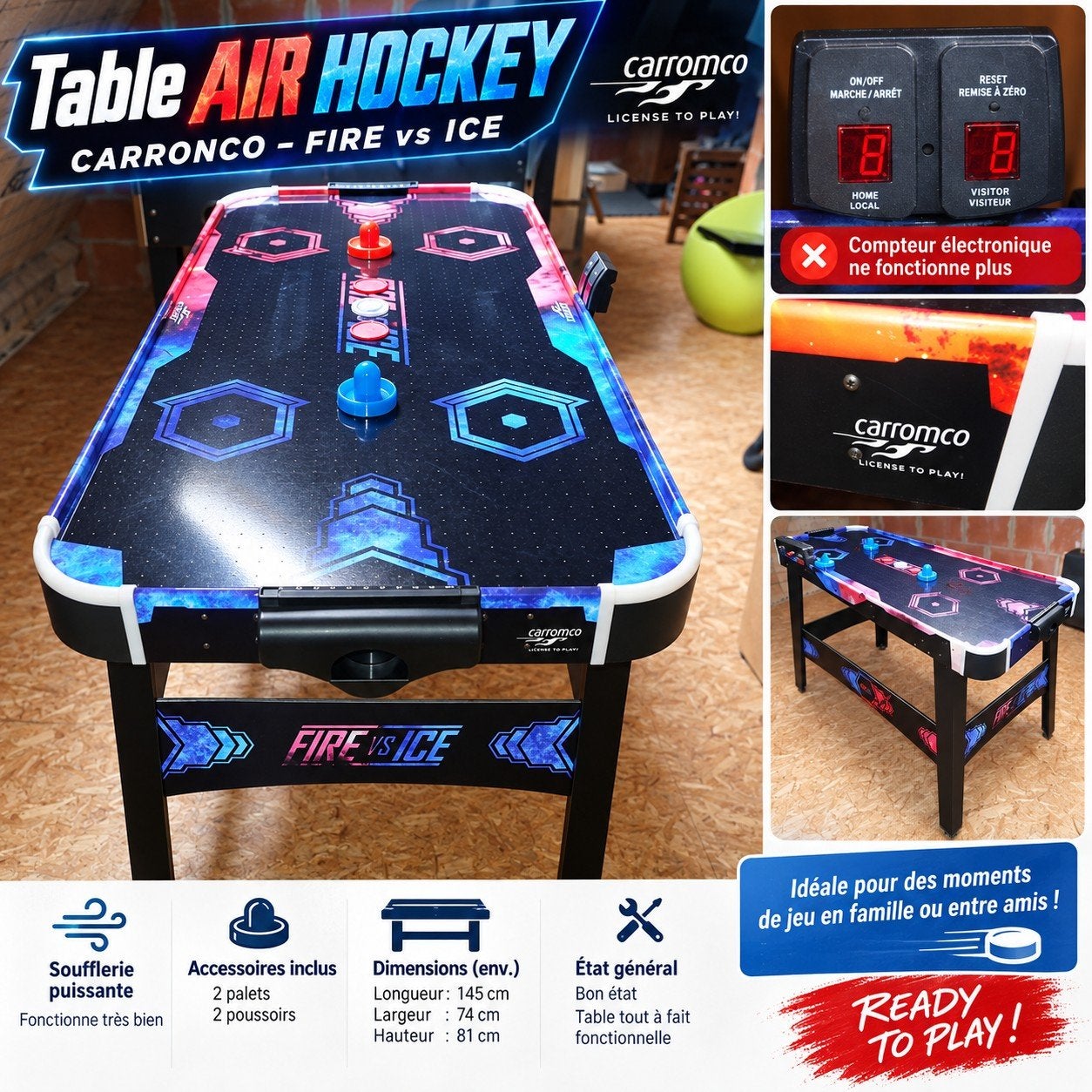 table d'air hockey, Sports & Fitness, Enlèvement