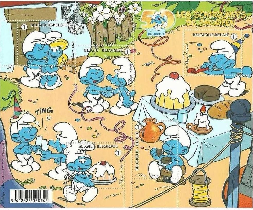 1 blok BL159 de smurfen, Postzegels en Munten, Frankeerzegel, Ophalen of Verzenden, Zonder stempel, Postfris