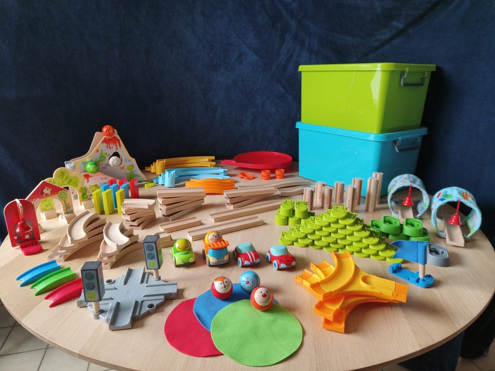 HABA Kullerbü knikkerbaan - 2xbasisset +uitbreiding, Ophalen, Zo goed als nieuw