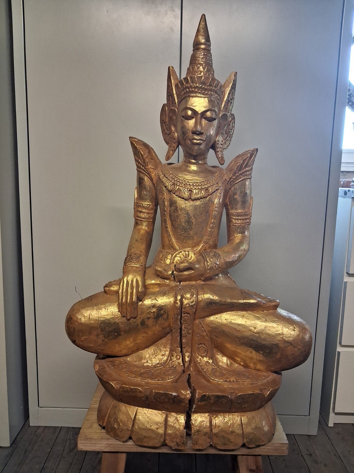 Boeddha beeld, Huis en Inrichting, Woonaccessoires | Boeddhabeelden, Ophalen, Hout