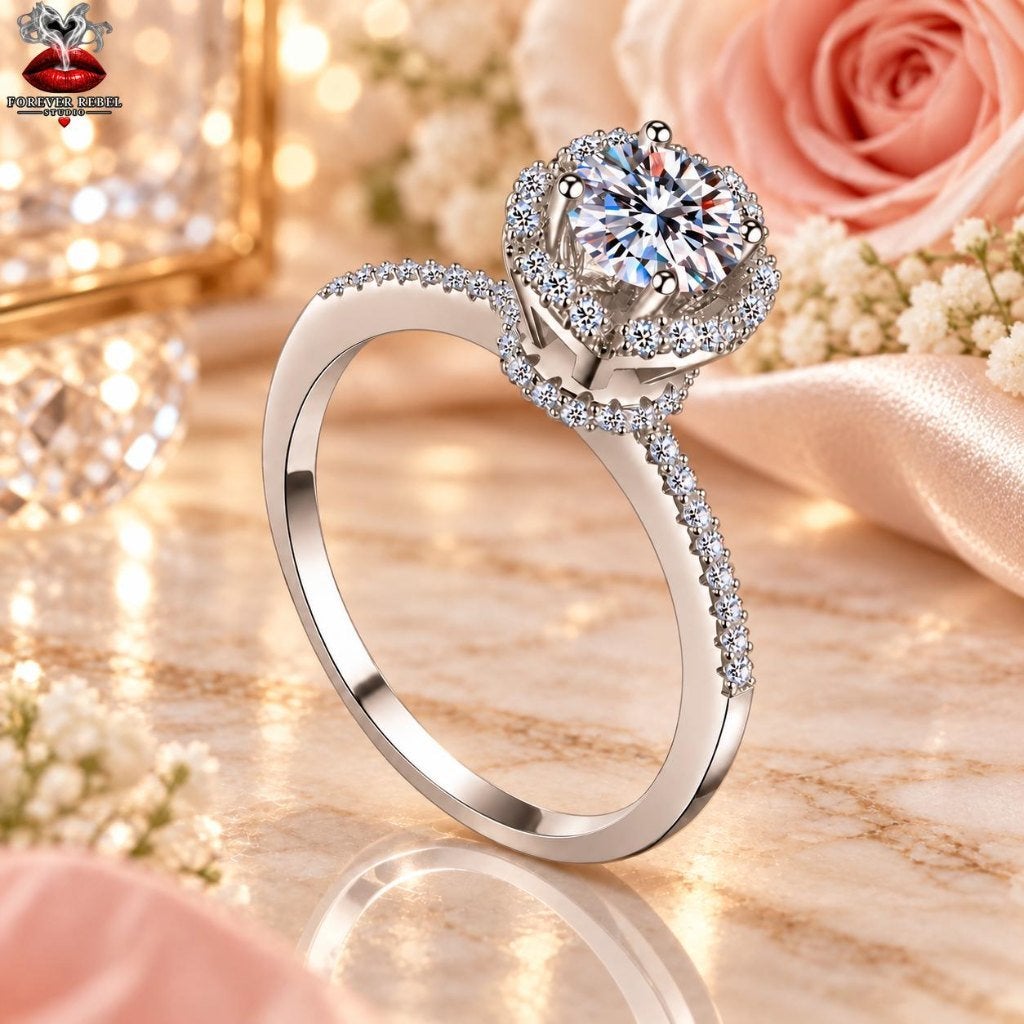 Veylora 0,8 ct Moissanite Ring 925 Zilver - Diverse maten, Bijoux, Sacs & Beauté, Neuf, Argent, Argent, Envoi