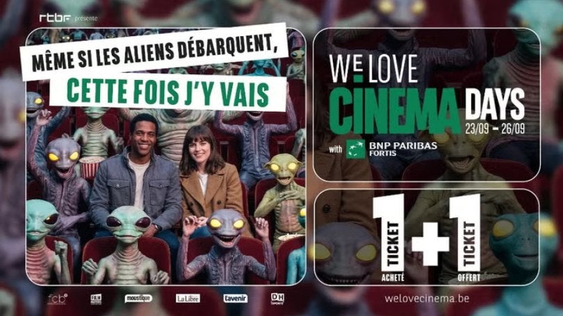 2 E-tickets WE LOVE CINEMA DAYS du 23-26/09 6 EUR, Enlèvement