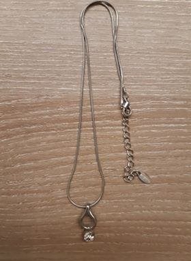 Halsketting, Ophalen of Verzenden, Zo goed als nieuw, Zilver, Overige materialen