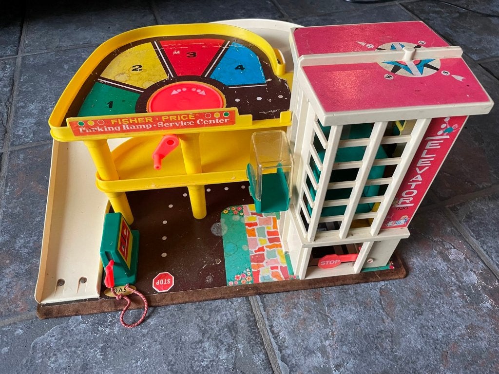 garage fisher price, vintage, Kinderen en Baby's, Ophalen of Verzenden