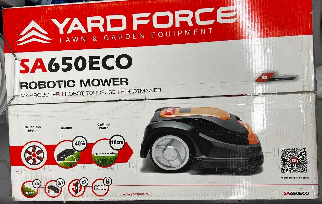 Robot Tondeuse Yard Force SA650ECO pelouses jusqu'à 650m², Jardin & Terrasse, Enlèvement, Neuf, Moins de 20 cm, Yard Force