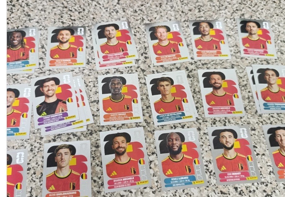 recherche 4 images panini 2026 silver de l'équipe Belge, Enlèvement ou Envoi, Neuf, Autocollant