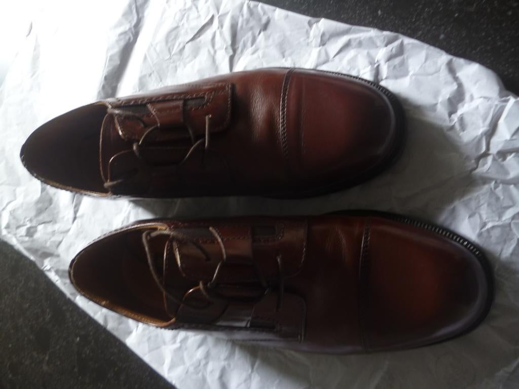 Klassieke bruine lederen herenschoenen maat 42, Ophalen of Verzenden, Zo goed als nieuw, Bruin