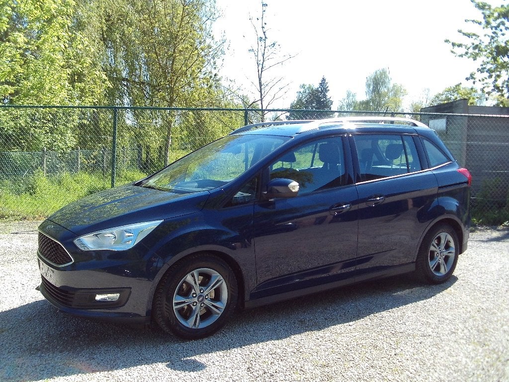 Ford Grand C-Max Benzine 125PK ALU Trekhaak NAVI 1ste Hand18, Auto's, Ford, Voorwielaandrijving, Blauw, Bedrijf, 5 deurs