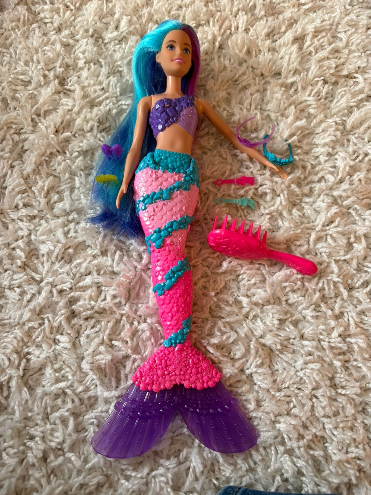 BARBIE - Dreamtopia - Zeemeemin met accessoires, Kinderen en Baby's, Speelgoed | Poppen, Ophalen of Verzenden, Gebruikt, Barbie