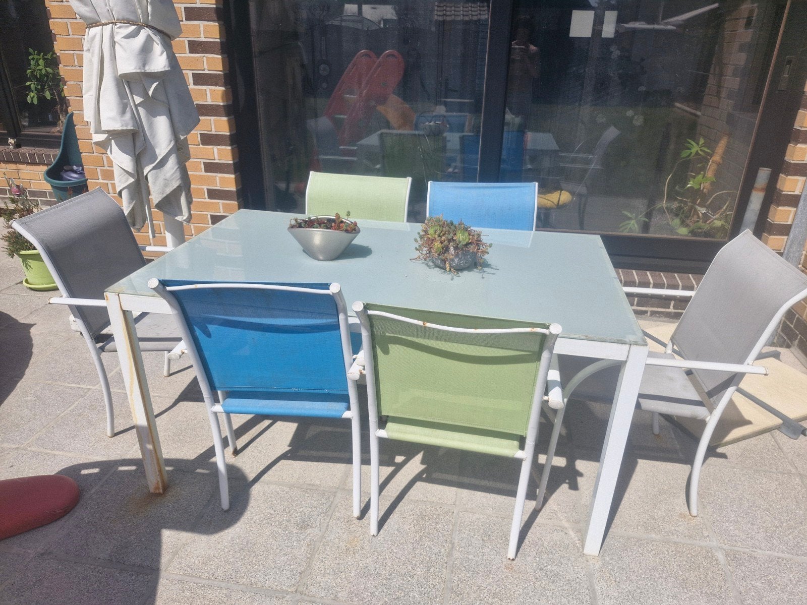 Terrastafel met 6 stoelen, Jardin & Terrasse, Enlèvement