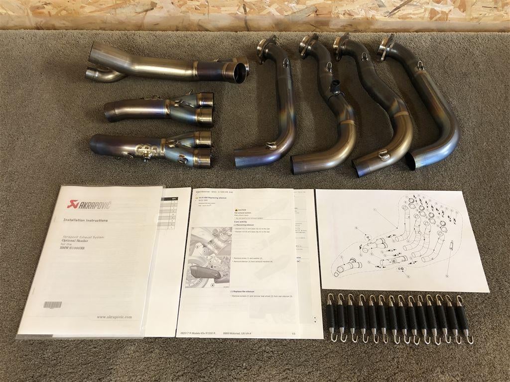 Akrapovic titanium uitlaatbochten BMW S1000XR 15-19 S1000R, Motoren, Ophalen of Verzenden, Gebruikt