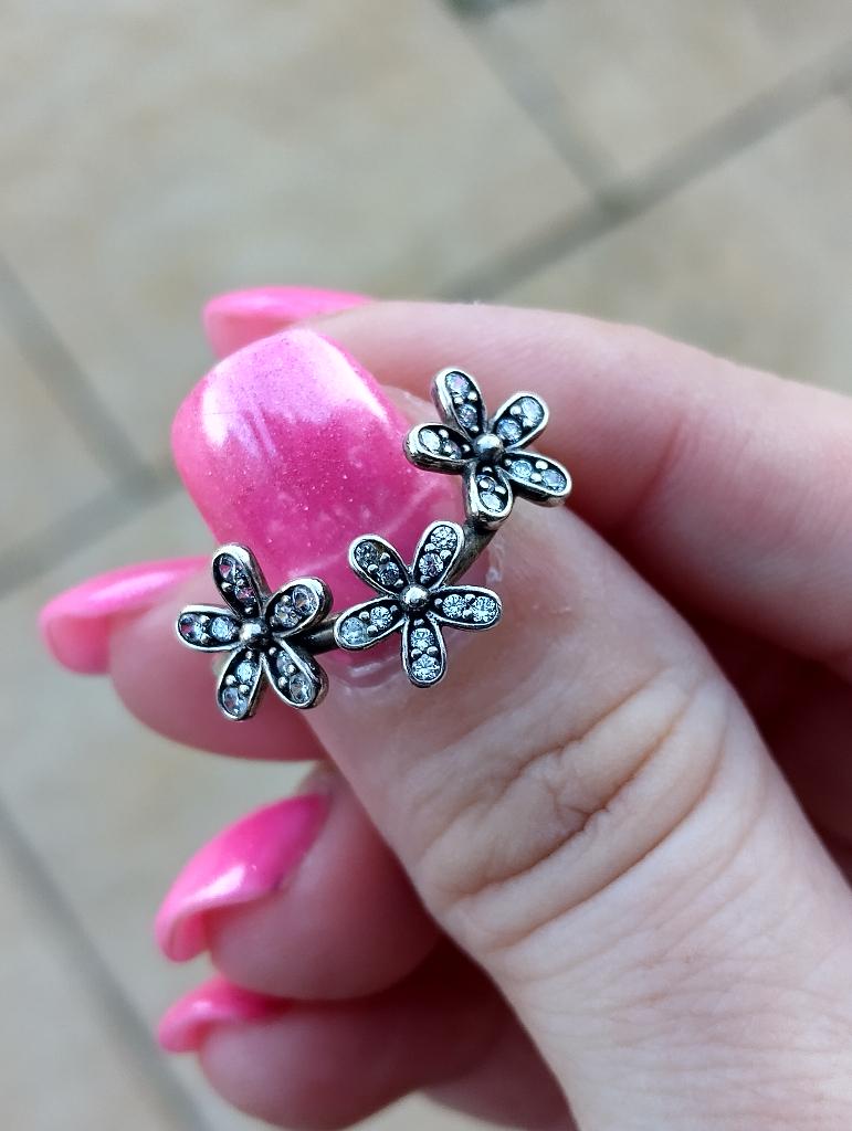 Bague Pandora 3 marguerites 30 zircons en argent 925 T 54, Enlèvement, Utilisé, Femme, Argent