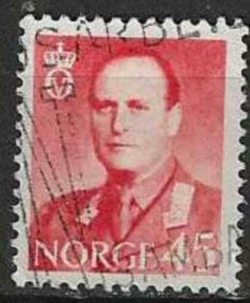 Norvège 1958-1960 - Yvert 383 - Roi Olav V (ST), Envoi, Norvège, Affranchi