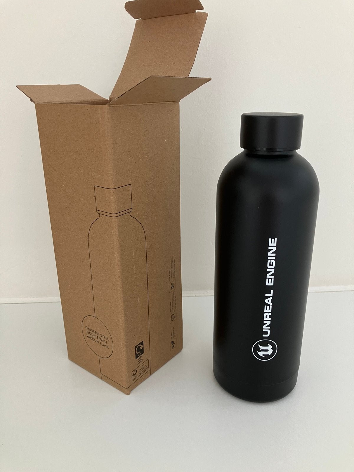 Zwarte RVS drinkbus / drinkfles met schroefdop, Ophalen of Verzenden, Nieuw