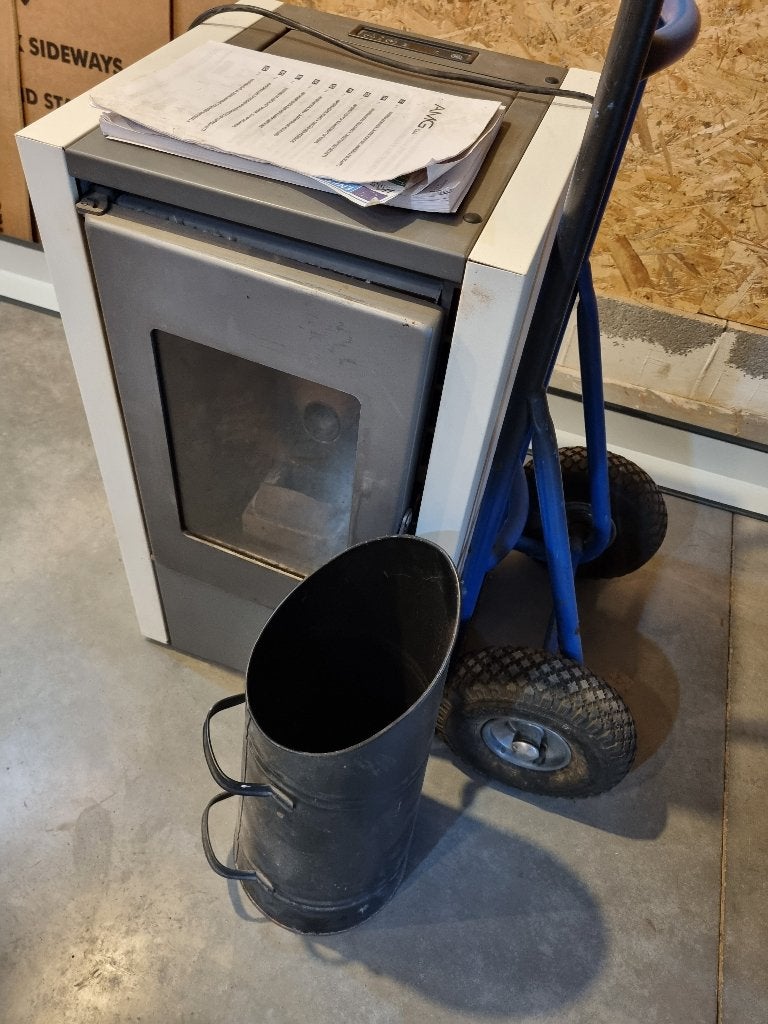 Pellet kachel 6kw, Ophalen, 30 tot 80 cm, Gebruikt, Hoog rendement (Hr)