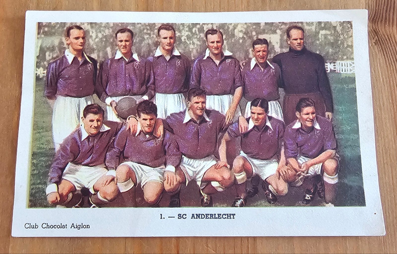 1952 Chocolat Aiglon (pre panini) Team Anderlecht Voetbal!, Ophalen of Verzenden, Zo goed als nieuw, Plaatje
