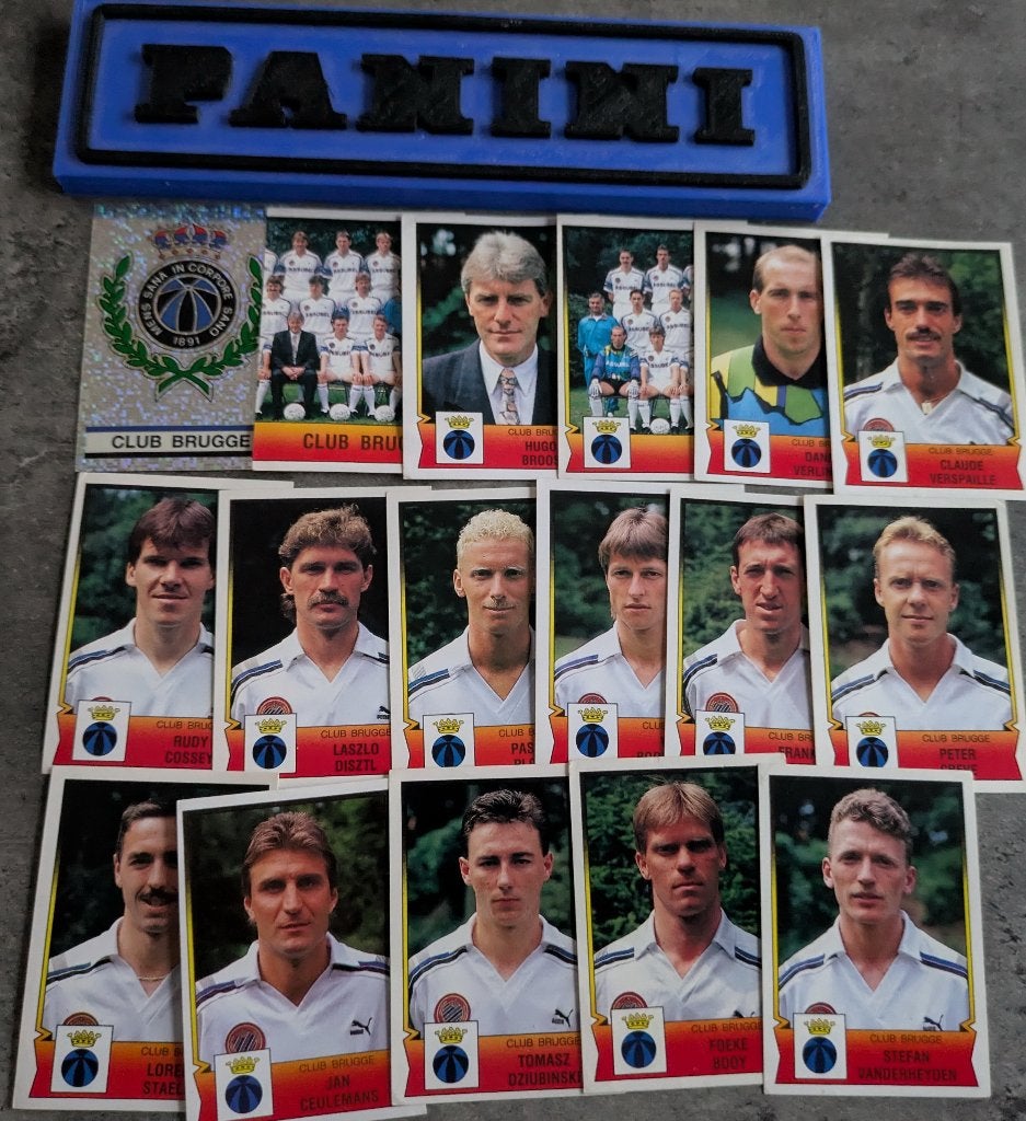 PANINI FOOTBALL 92 CLUB BRUGGE 17 STICKERS 1992 VOETBAL, Verzenden, Nieuw