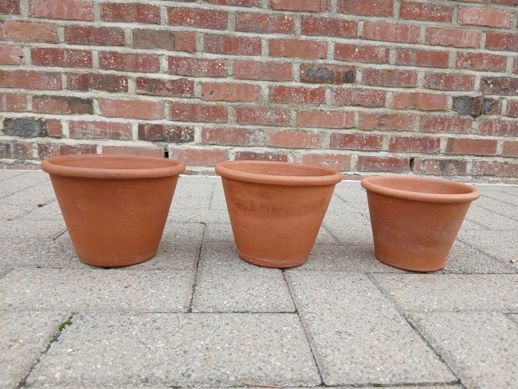 Bloempotten 3 delig, Ophalen, Gebruikt, Terracotta