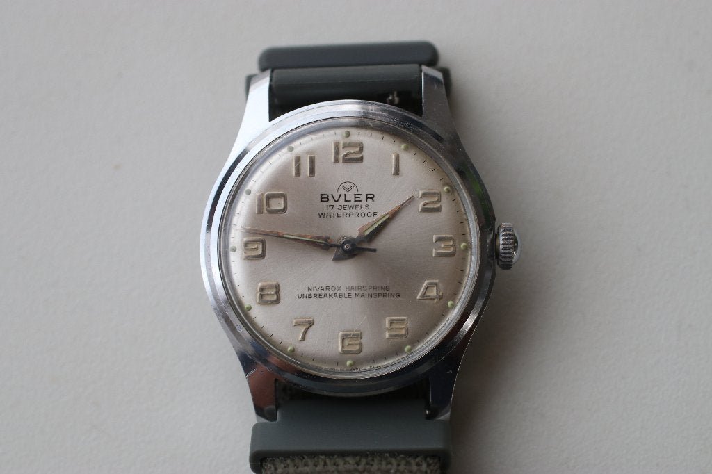 Montre suisse mécanique remontoir BULER vintage fonction OK, Bijoux, Sacs & Beauté, Enlèvement ou Envoi