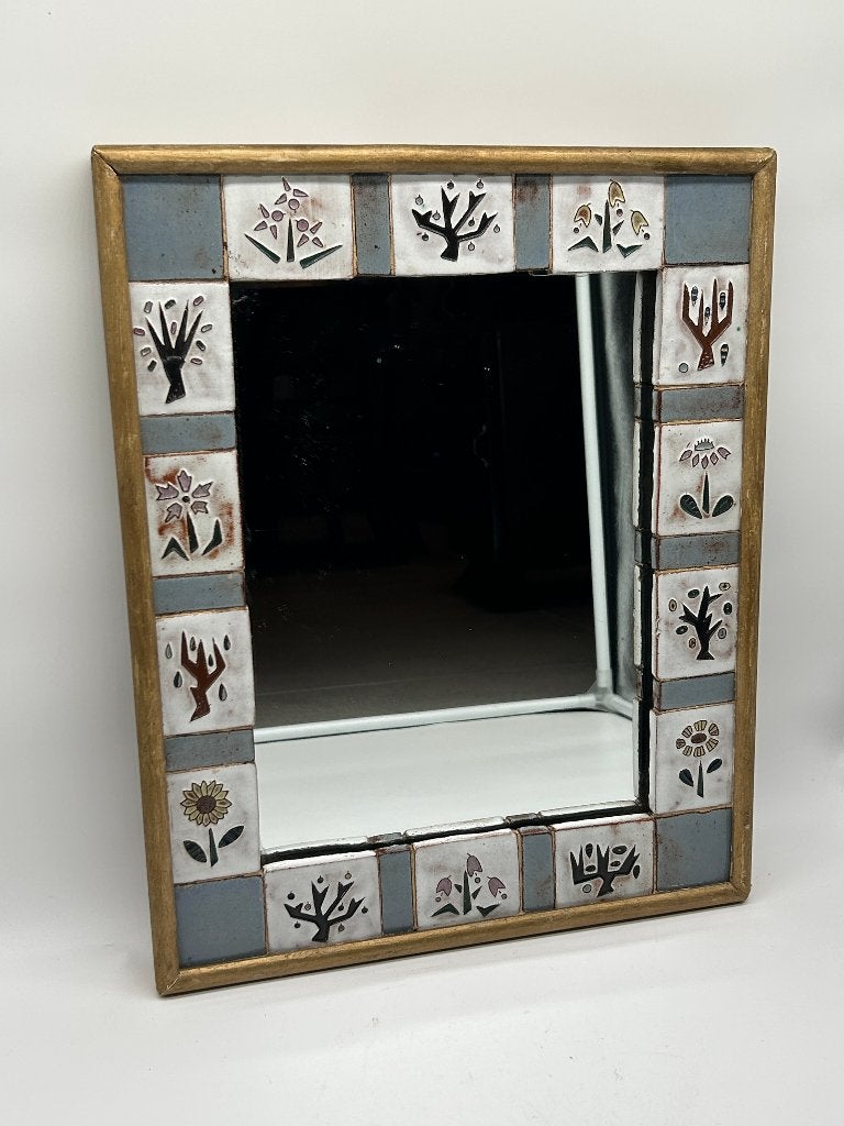 Miroir en céramique émaillée dans le goût d'Odette Dijeux, Antiquités & Art, Enlèvement ou Envoi