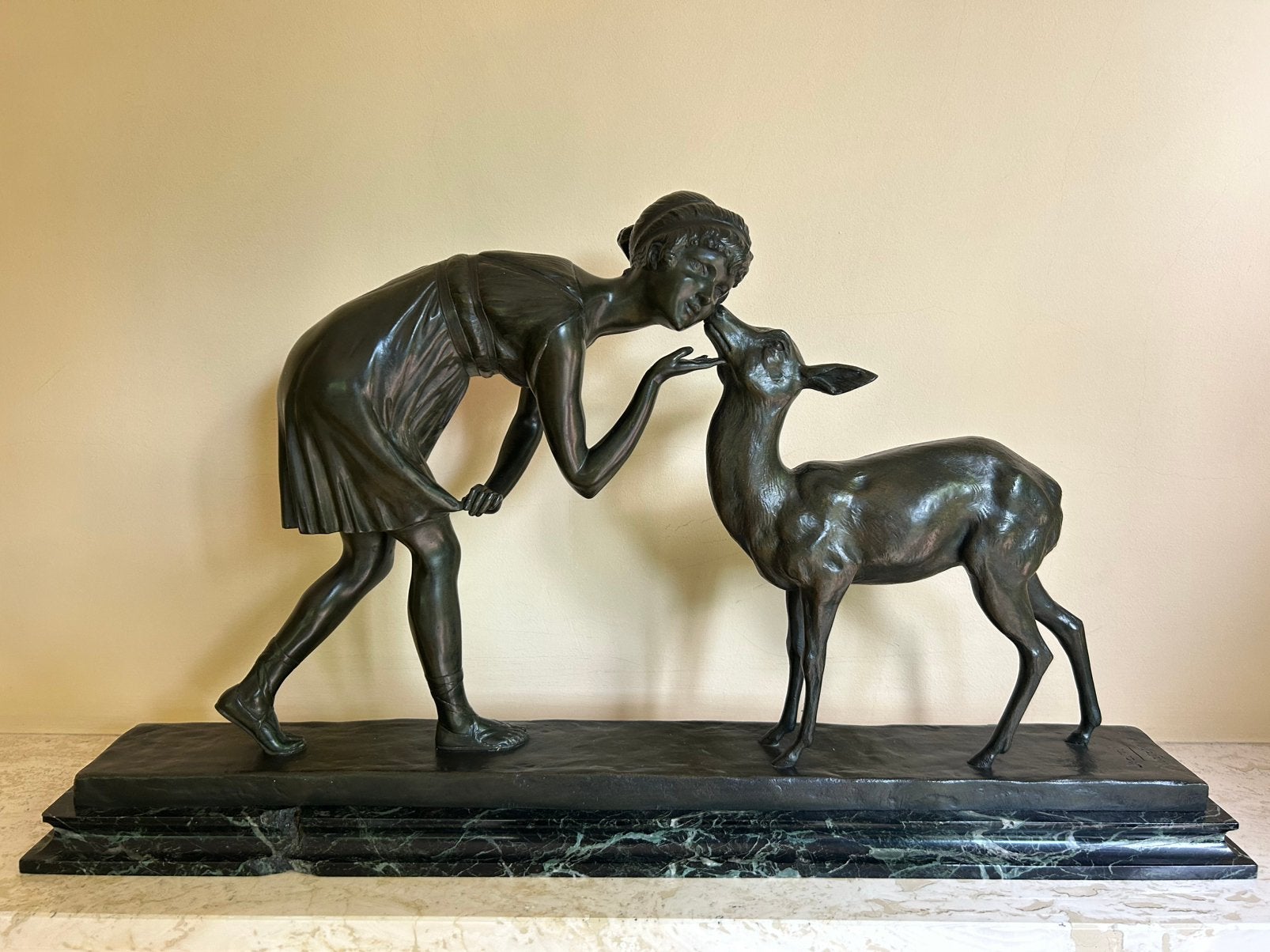 Bronzen beeld Jean Verschneider, Ophalen, Brons, 20 - 50 cm, Beeld