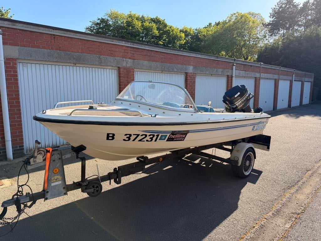 Almar 430V speedboot 85pk inclusief trailer en skipaal, Watersport en Boten, Speedboten, Ophalen, 70 tot 120 pk, 3 tot 6 meter