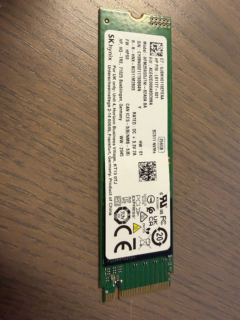 SKHynix 256GB NVMe, Computers en Software, Harde schijven, Intern, Gebruikt, 256GB, SSD