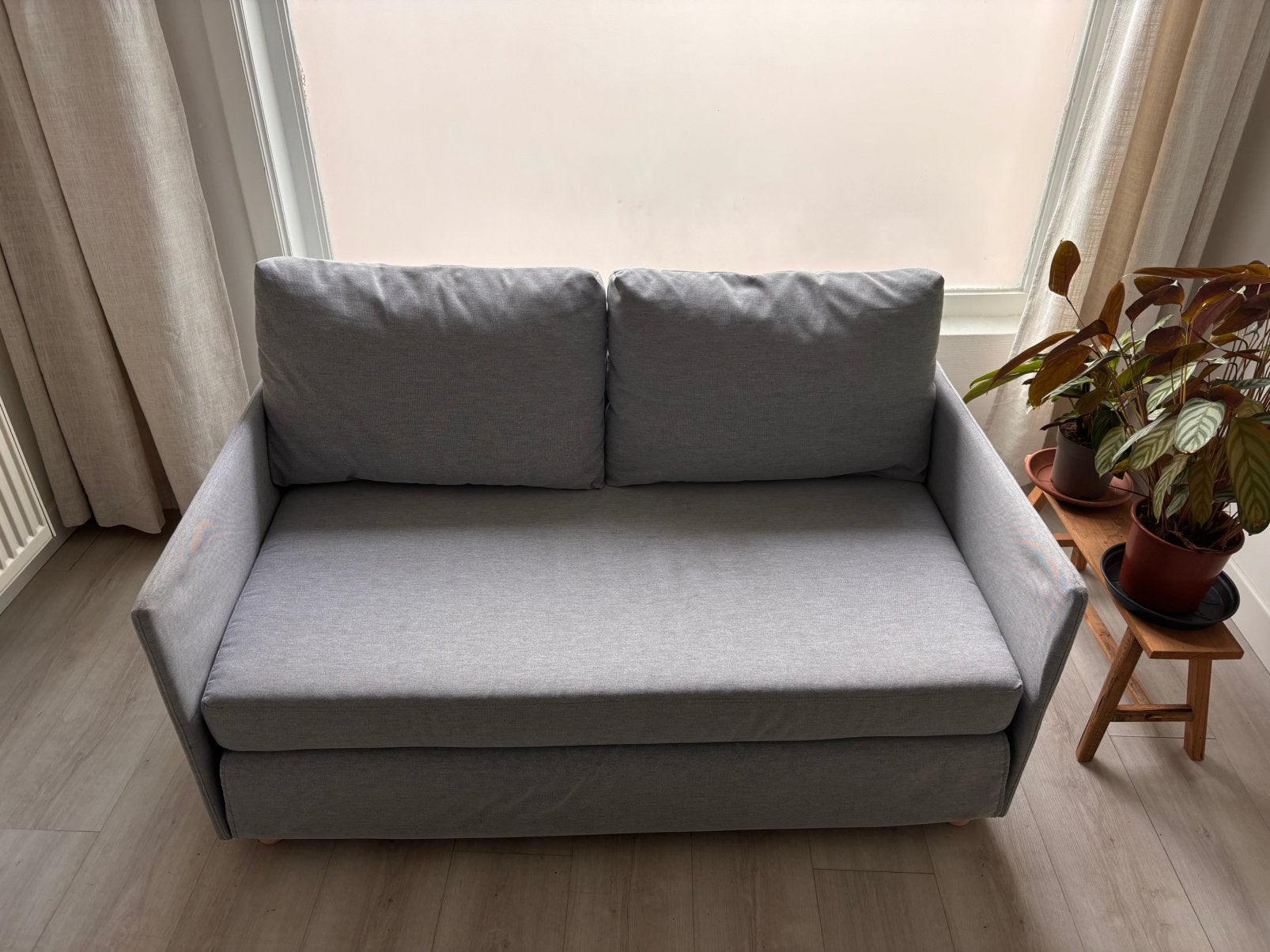 Canapé-lit double gris IKEA, Gris, Utilisé, Deux personnes, 190 cm ou moins