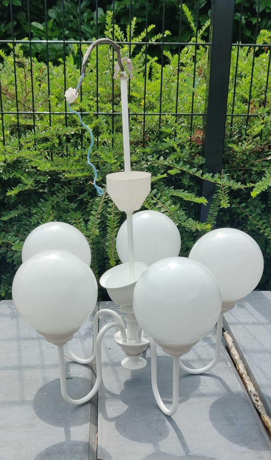 Mooie luster, bestaande uit 5 lampen., Antiquités & Art, Antiquités | Éclairage, Enlèvement