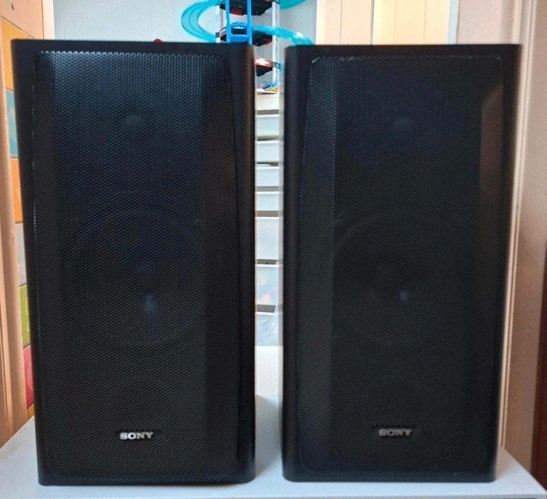 Sony vintage deux grands baffles enceintes acoustiques, TV, Hi-fi & Vidéo, Enceinte d'étagère, Enlèvement ou Envoi, Câbles inclus