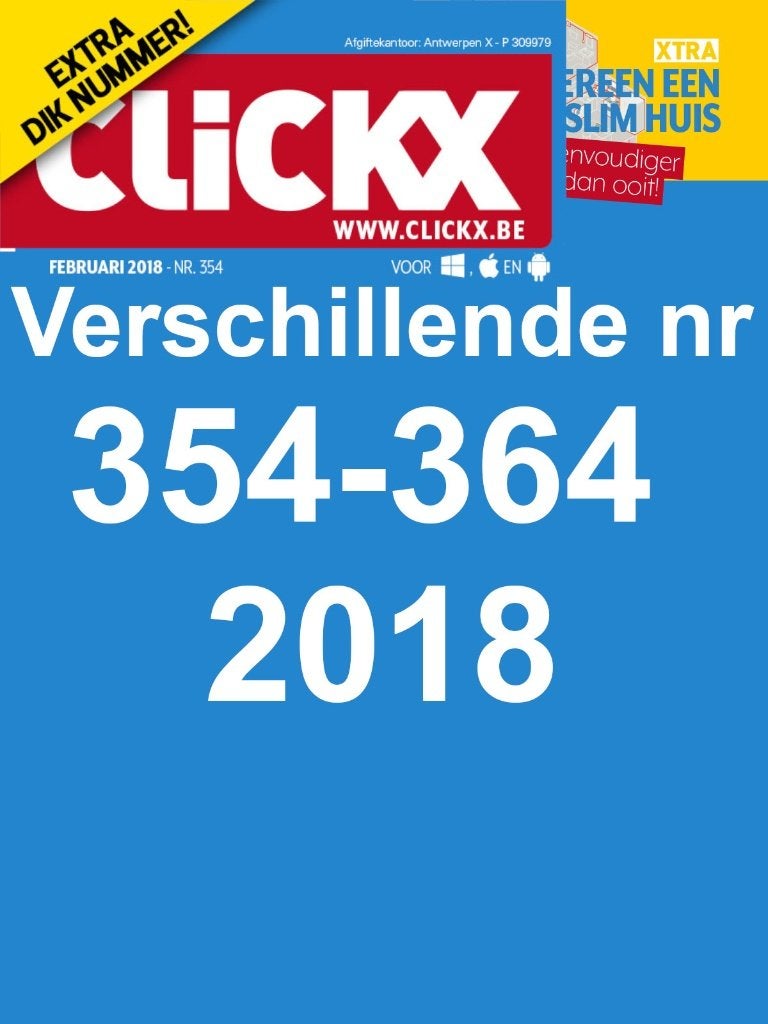 Revues Clickx 2018:354-364, Enlèvement ou Envoi, Utilisé, Science et Nature