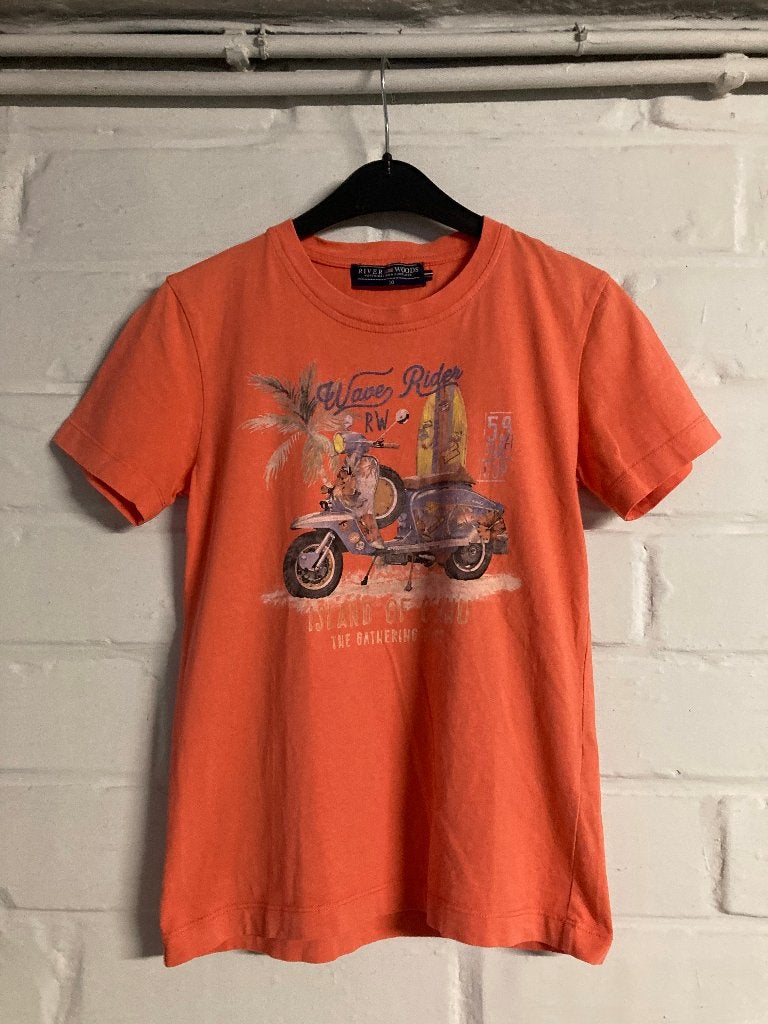 Perzikkleurig t-shirt, River Woods, maat 140, 10 jaar, Kinderen en Baby's, Kinderkleding | Maat 140, River Woods, Ophalen of Verzenden