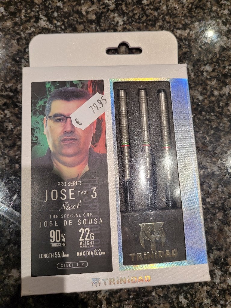 Jose De Sousa 22 gram, Sport en Fitness, Darts, Ophalen of Verzenden, Zo goed als nieuw, Pijlen