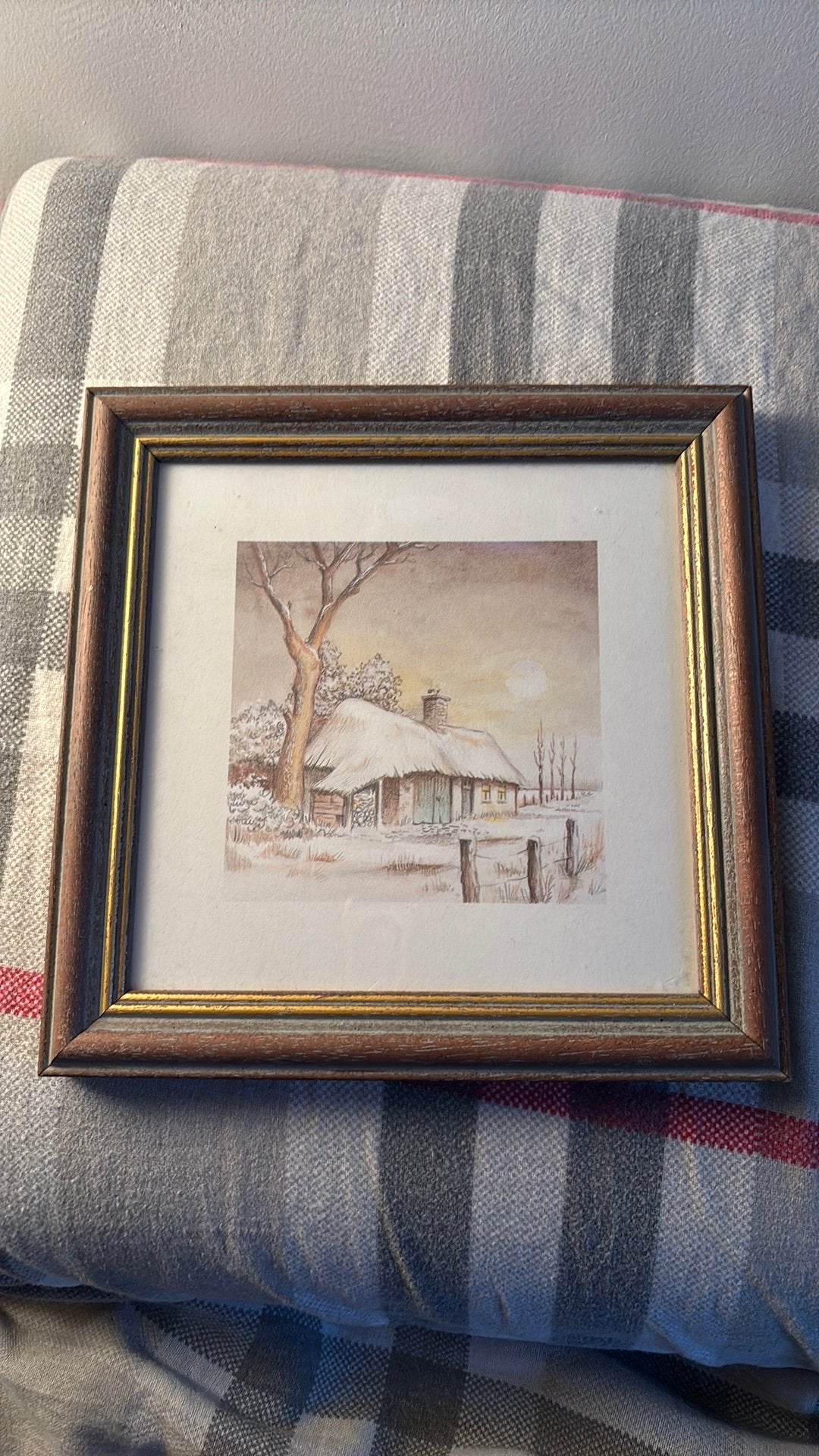 Kleine schilderij, Enlèvement, Encadré, Paysage, Papier