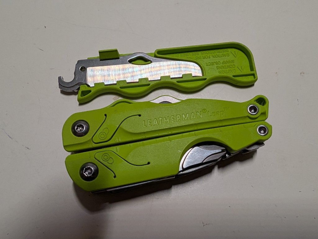 Outil multifonctions Leatherman Leap Green, Caravanes & Camping, Enlèvement ou Envoi, Comme neuf