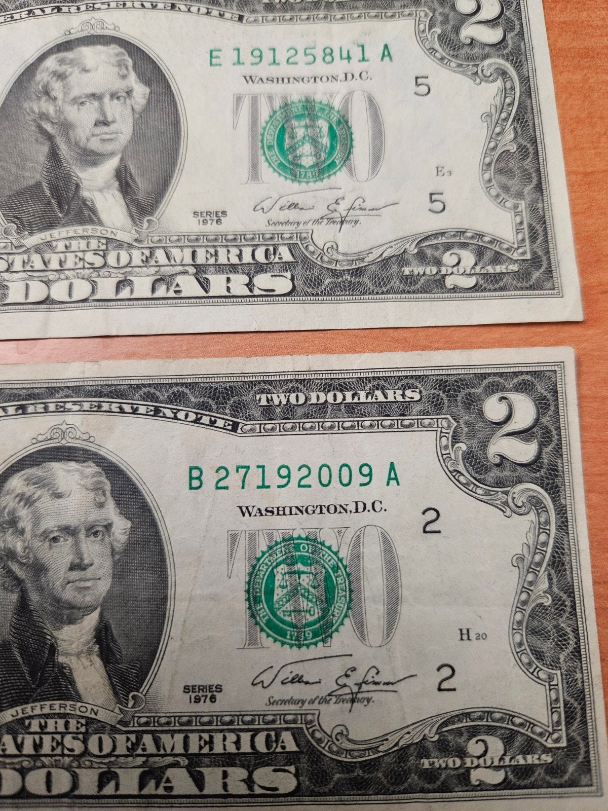 Set de 2 dollars pour l'année 1976 des États-Unis, Enlèvement ou Envoi, Amérique du Nord, Série