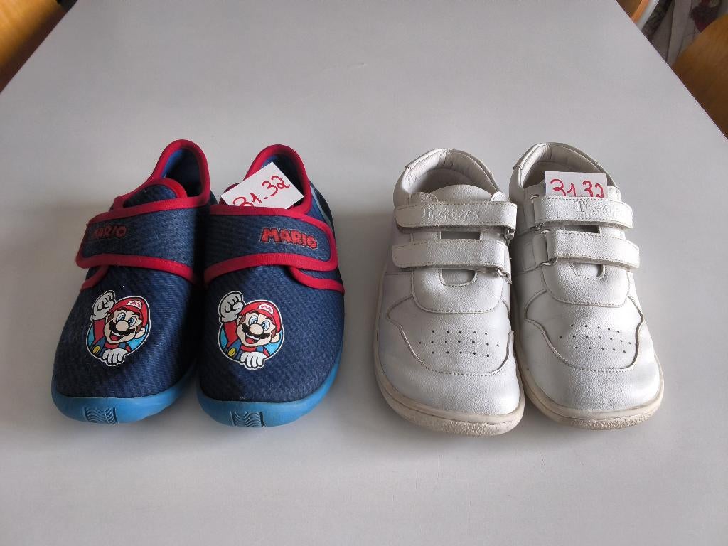 Chaussures cuir et pantoufles Mario enfants /PT. 31-32, Garçon ou Fille, Enlèvement ou Envoi, LIVIE & LUCA / MARIO, Utilisé