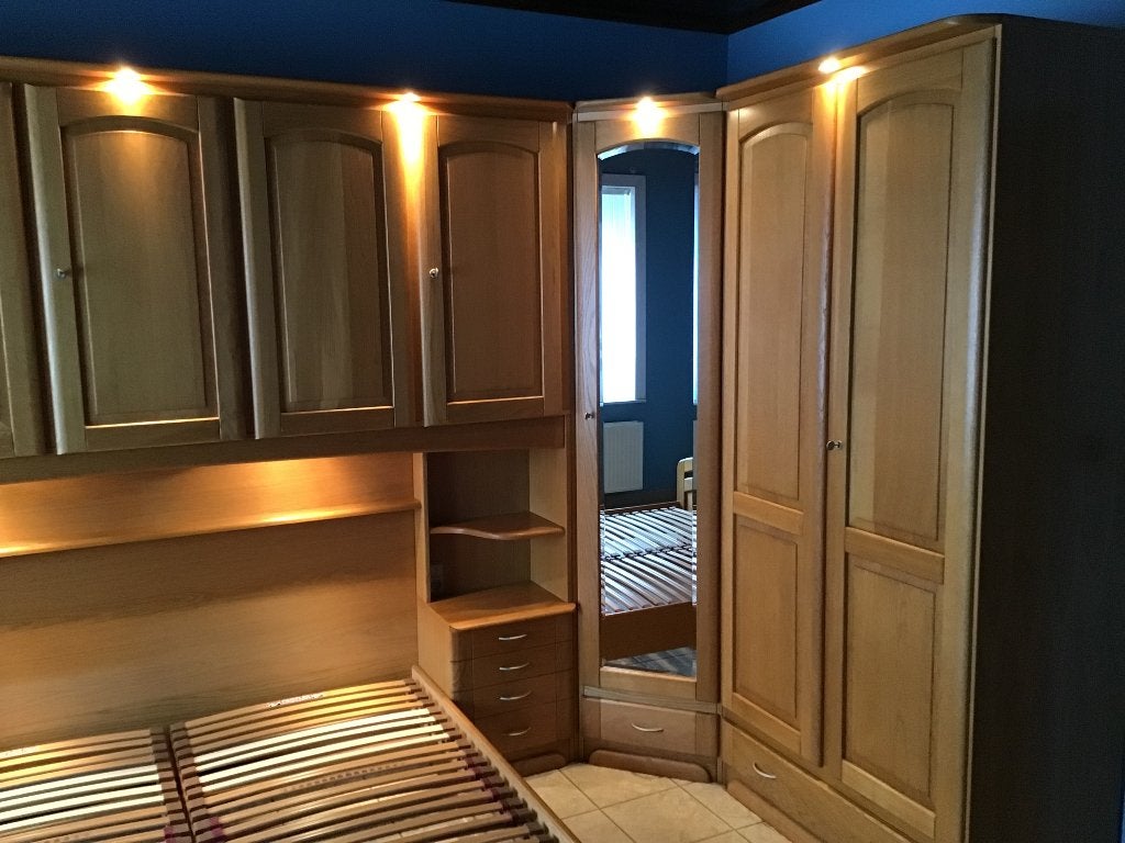 Tweepersoonsslaapkamer met ingebouwde verlichting., Ophalen, Gebruikt, Tweepersoons, Klassiek