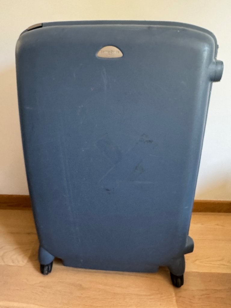 Samsonite blauwe koffer, Ophalen, Wieltjes, Gebruikt, Hard kunststof