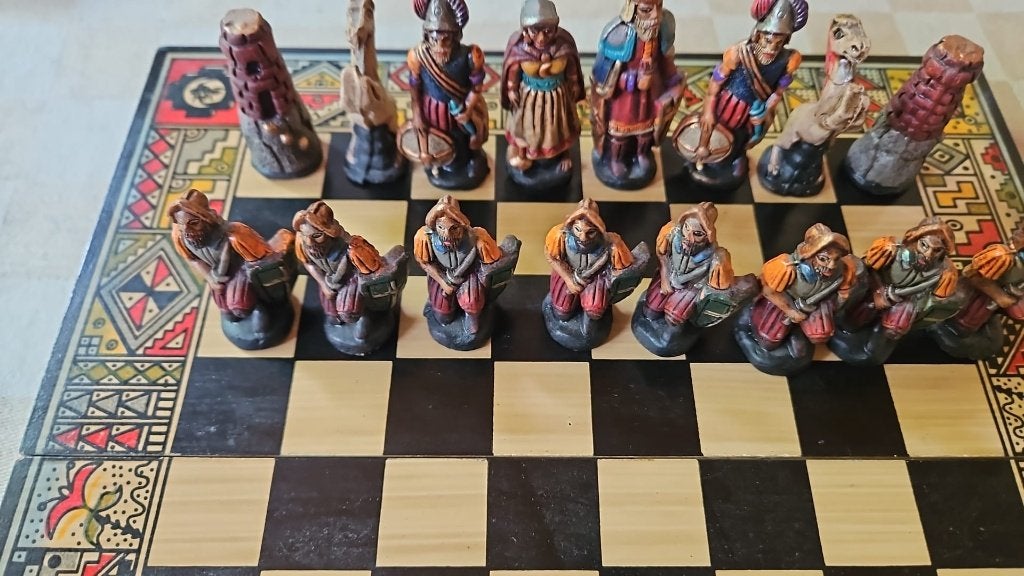 bordspel schaakbord chess Inca vs Spanjaarden Peru zgan, Een of twee spelers, Ophalen of Verzenden, Zo goed als nieuw
