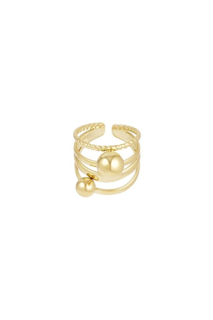 layered rings ring, Bijoux, Sacs & Beauté, Neuf, Gris, Enlèvement ou Envoi, Femme ou Homme