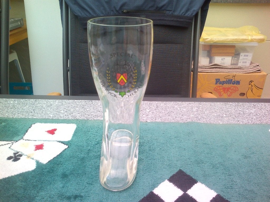 Laarsbierglas van brouwerij De Ryck Herzele., Ophalen of Verzenden, Zo goed als nieuw, Glas of Glazen, Overige merken