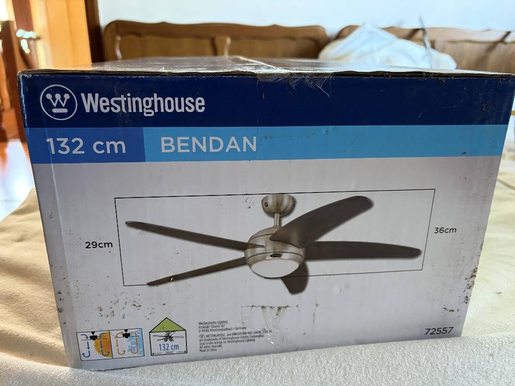 Westinghouse plafondventilator, Electroménager, Ventilateurs, Enlèvement, Ventilateur avec télécommande, Neuf, Ventilateur de plafond