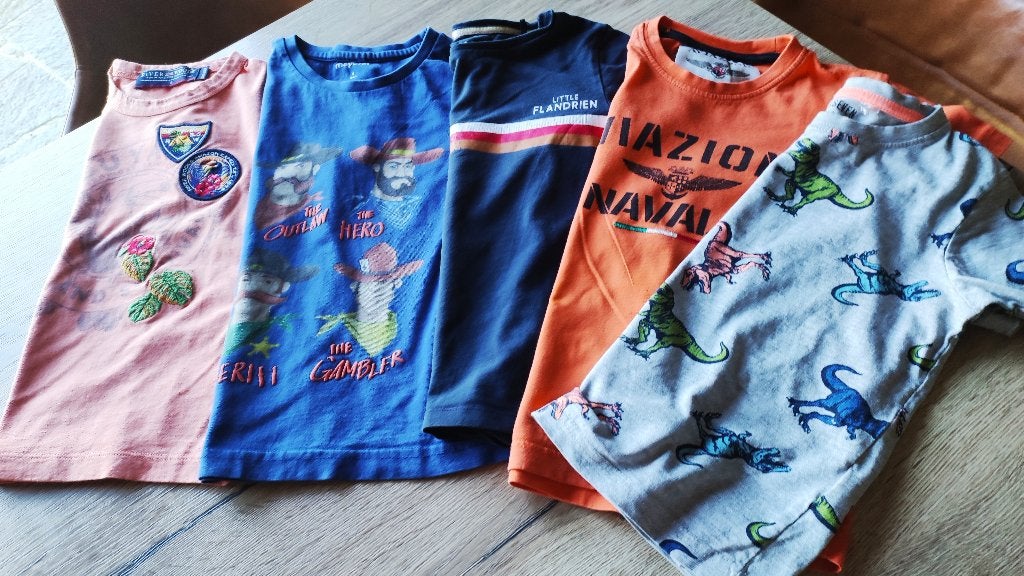 tshirts 4/5 jaar  104/110 - 4€/stuk, Enlèvement, Utilisé
