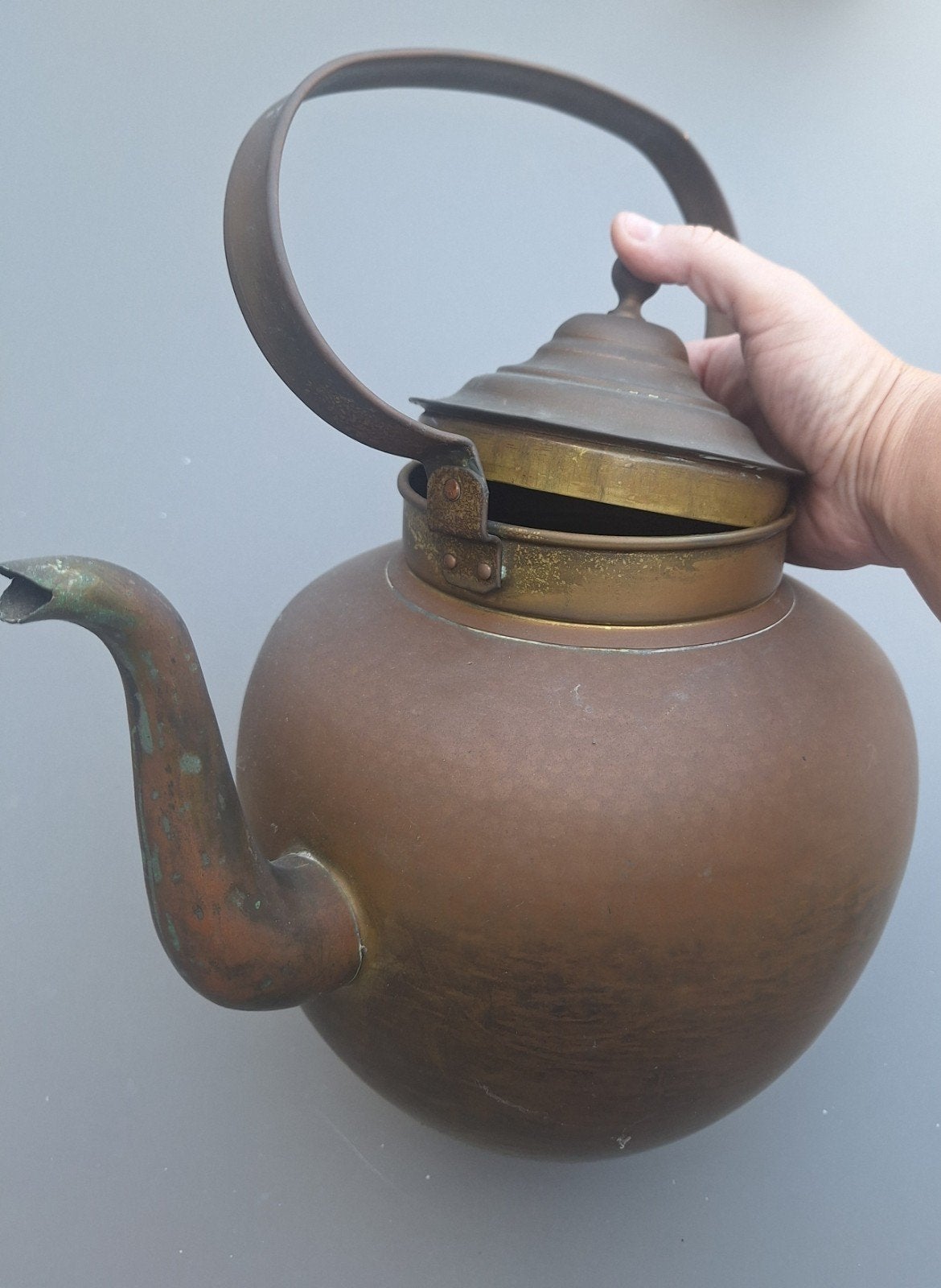 Vintage koperen ketel, Ophalen