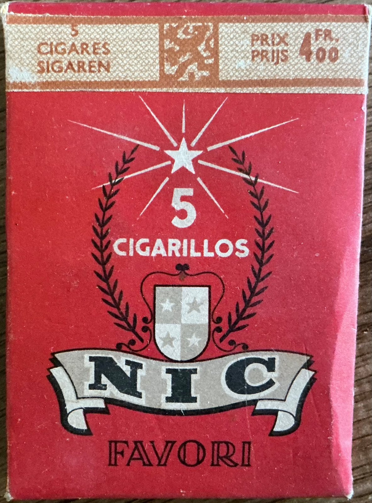Vieux NIC/FAVORI/CIGARILLOS 4FR.00 (années 50/60), Collections, Enlèvement ou Envoi, Comme neuf, Emballage