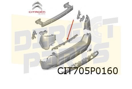 Citroën C3 Aircross achterbumpersteun midden Origineel! YQ00, Neuf, Arrière, -, -