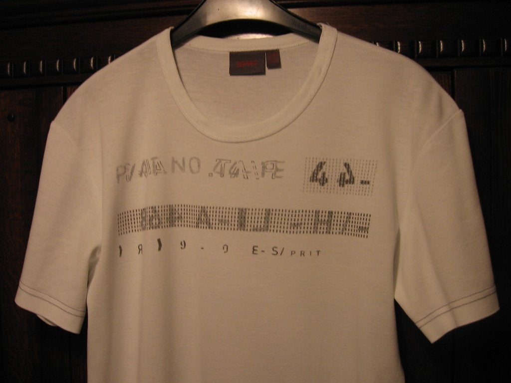 Witte T-shirt met grijze print van Esprit, maat M, Kleding | Heren, Ophalen of Verzenden, Zo goed als nieuw, Maat 48/50 (M)
